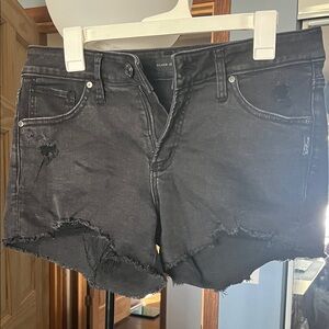 Silver Jeans Black Distressed Jean Shorts Size 28